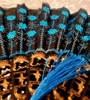 Ornate Folding Festival Fan in 8 Colors