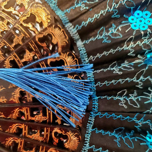 Ornate Folding Festival Fan in 8 Colors