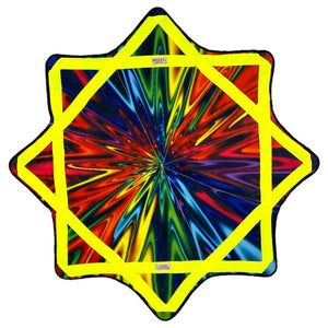 Midway Gas Spill design with colorful starburst pattern