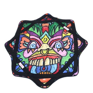 Colorful monster design on a star-shaped mat
