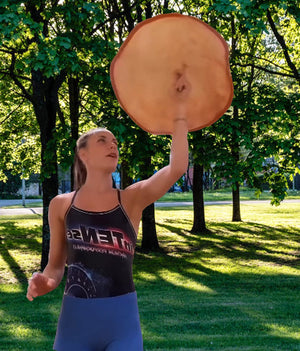 Woman balancing object,...