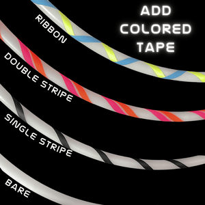 ribbon, double stripe, single stripe, and bare.