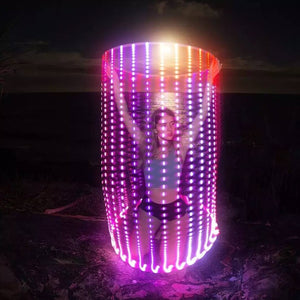 Woman in glowing LED light tube, copy of IMG_1518