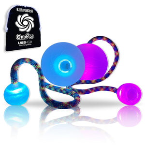 Custom Orb Poi set with glowing LED lights