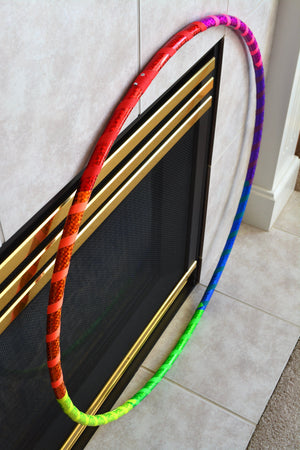 Rainbow Prism Taped Hoops ~ Beginner & Kids Fitness & Practice Hoops