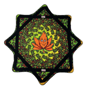 Smiling cannabis leaf art