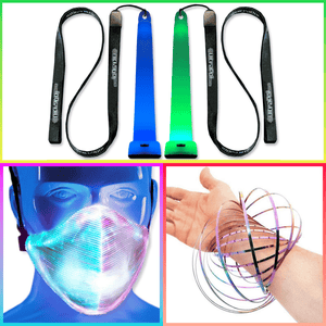 LED glow sticks, mask, & coil bracelet