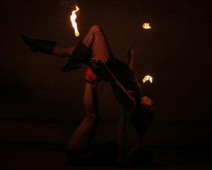 Fire performers with MoonBlaze fire torches.