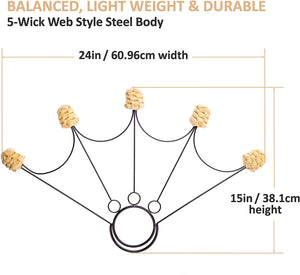 Fire fans with 5-wick web style, 24in wide, for flow and performance.