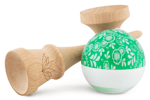 Green floral kendama with shadow
