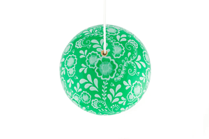 Green Tama Top with White Floral Pattern