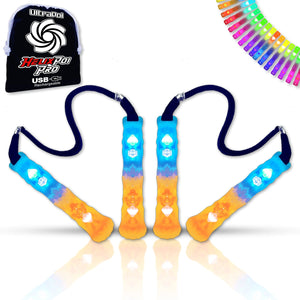 Helix LED Poi Set - Real Assembled, Split Test Reflect