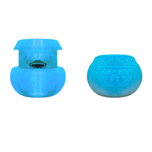 Lit blue Jugger knob and ultraknob LED poi