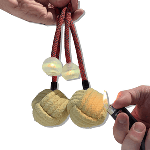 Fire poi being lit with lighter