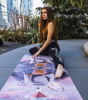 Yoga pose on patterned mat - New Edits Yoga 3