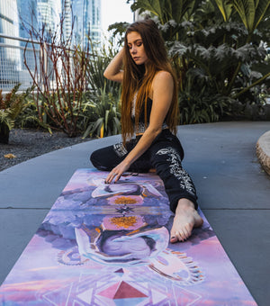 Woman doing yoga on a mat, New Edits Yoga 4