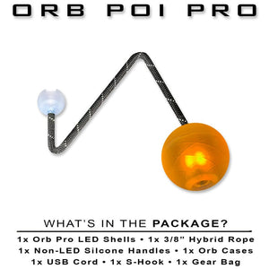 Orb Poi Pro SW062 - Orange LED Poi with Accessories