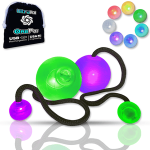 Green & Purple LED Poi balls set
