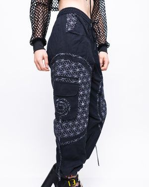 Flow Pants - Black Flower of Life