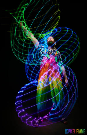 Evan Starlight with glowing light art