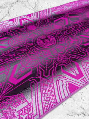 Pink & black patterned shawl