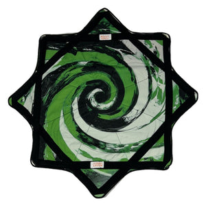 Whirlpool pattern in green and black, design 1