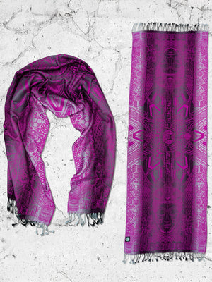 Pink marble patterned scarf