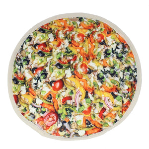Pizza-themed round beach towel (a5ef53fa)