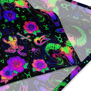 Psychedelic Fangs Rave Bandana Reversible Dust Face Mask for Music Festivals