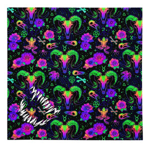 Psychedelic Fangs Rave Bandana Reversible Dust Face Mask for Music Festivals