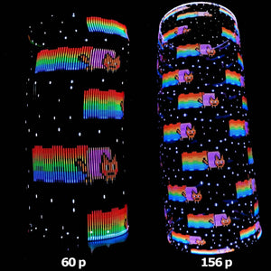 Cat art 60p and 156p with rainbow and pixelated design