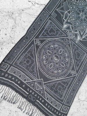 DHARMA V2 • Grey/White • Festival Shawl/Scarf