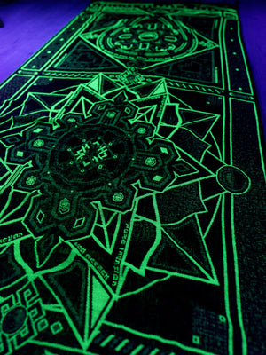 DHARMA V2 • Grey / Neon Yellow • UV REACTIVE • Festival Shawl/Scarf