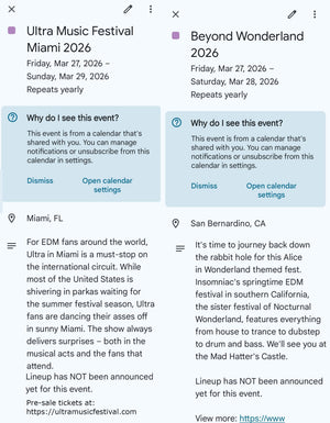 Music Festivals 2026 Calendar & Planner with Digital iCal Sync