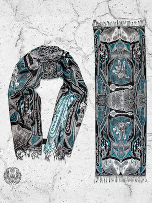 RESTOCKED ✦ GOLDEN TEACHERS V1 • AQUAMARINE • Festival Shawl/Scarf