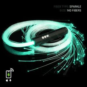 Green sparkle fiber optic bundle with 140 fibers