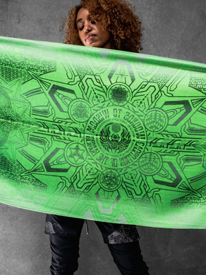 Green Wisdom Shawl with intricate design