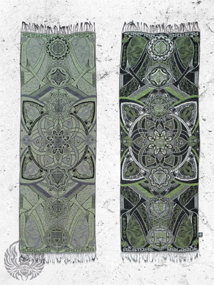 NEW RELEASE • HARMONY HEALS • UV-REACTIVE GREEN MINT • Festival Shawl/Scarf