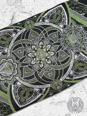 Green harmony shawl with mandala design