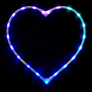LED heart light in blue and purple