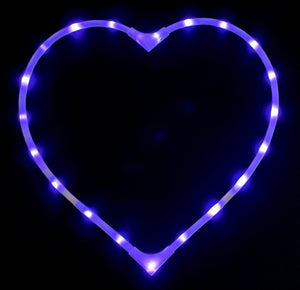 LED heart outline glowing blue