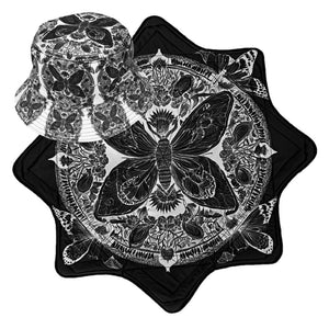 Moth print hat and scarf combo