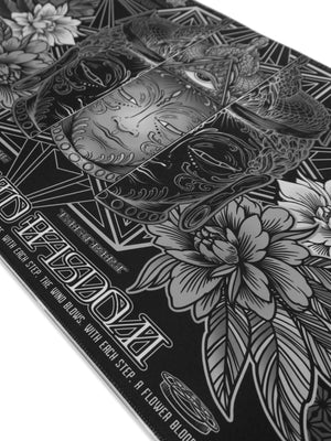 Mousepad with floral & face art, Wisdom design
