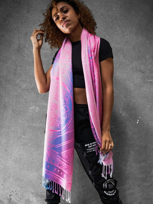 PINK AMETHYST DHARMA • Reversible Festival Shawl/Scarf