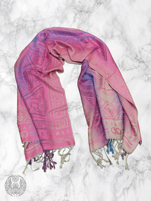 Pink Dharma Shawl on Marble Background