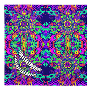 Psychedelic Fangs Rave Bandana Reversable Face Mask for Music Festivals