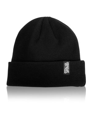 Black Metal Logo Beanie Back View
