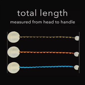 Total length of three glow poi, measured head to handle.