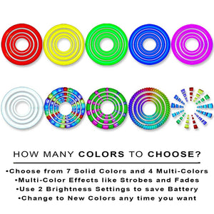 7 solid, 4 multi-color options.