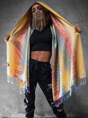 YELLOW AMETHYST DHARMA • Reversible Festival Shawl/Scarf